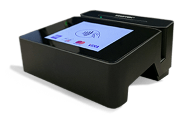 The DynaFlex Pro SCRA comes with a beautiful color touchscreen for easier magstripe, EMV and NFC payments in restaurants and cafes.