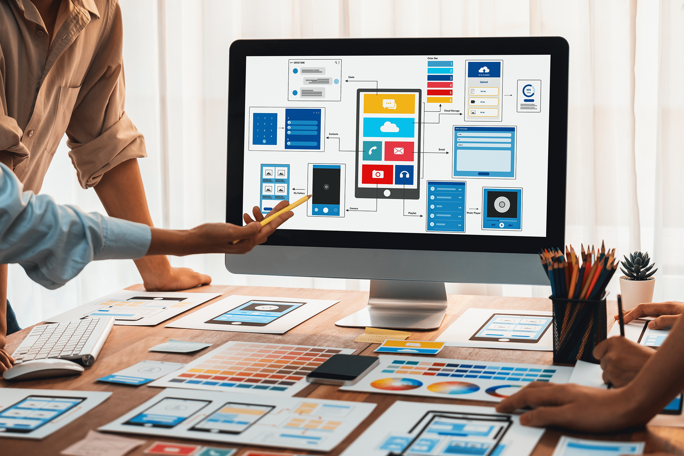 Abstract visualization of technology partner development and integration