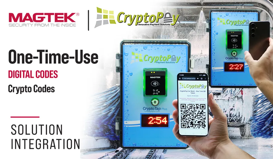 MagTek Qwantum service integrated with CryptoPay crypto codes