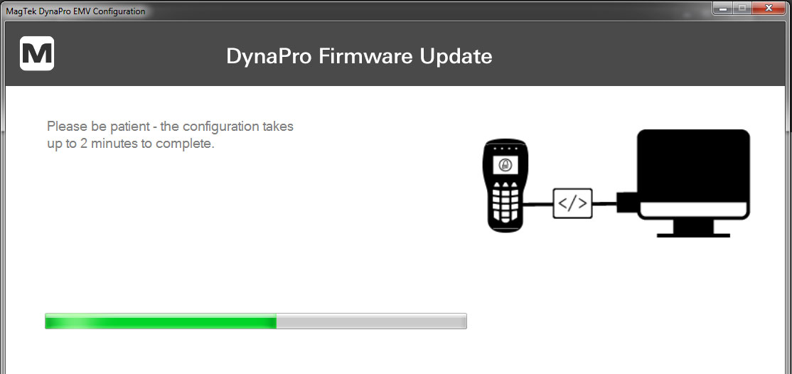 Wizard installs EMV tags. Please wait.