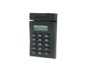 DynaPro Mini mobile keypad device with magstripe and EMV reading capabilities. Works on iOS, Android, PC and Mac OS via USB or Bluetooth BLE.